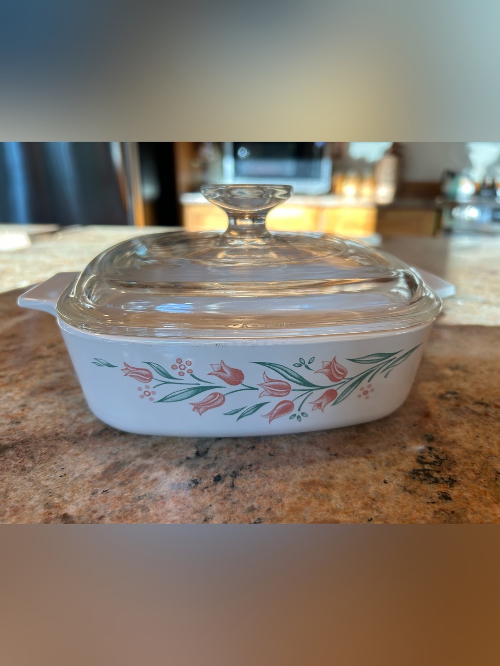 Corningware “Rosemarie” A-1-B Casserole Dish 1Qt w/Pyrex Lid A-7-C 1995-1998 Era